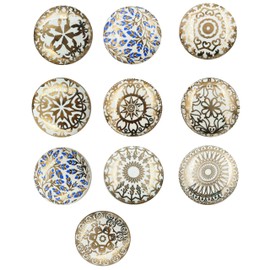 Craft Kart Set of 10 Ceramic Cabinet Colorful Knobs for Kitchen, Cabinet, Drawer, Wardrobe (Golden1)