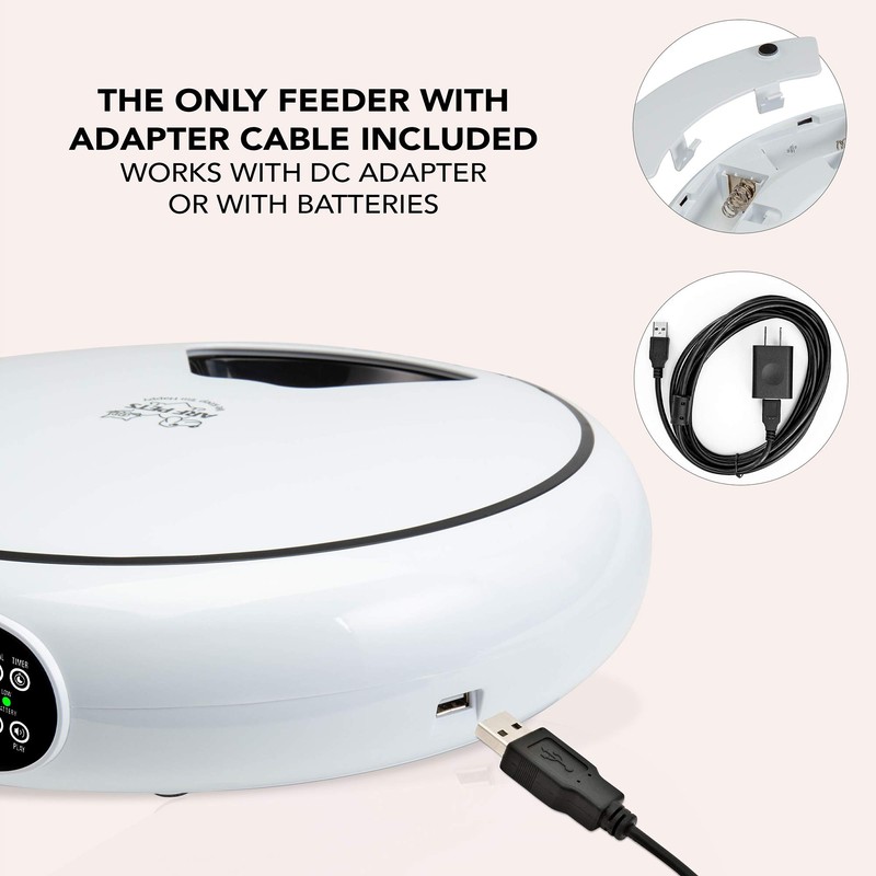 Arf Pets Automatic Pet Feeder, 5 Meal Food Dispenser for