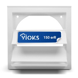 VIOKS Ventilation Grille with Movable Slats Closure Flap Blind End Grille Backflow Flap Diameter 150 mm