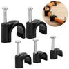 Bates- Cable Clips with Steel Nails, 360 pcs, Black, 4mm
