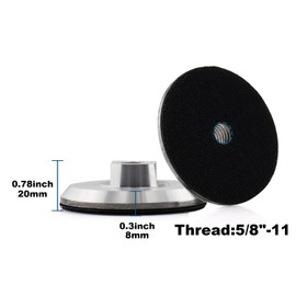 YDROWN Aluminium Backer Pad for Diamond Polishing Pad Holder Hook and Loop Connector 5/8-11 Thread (4 Inch)