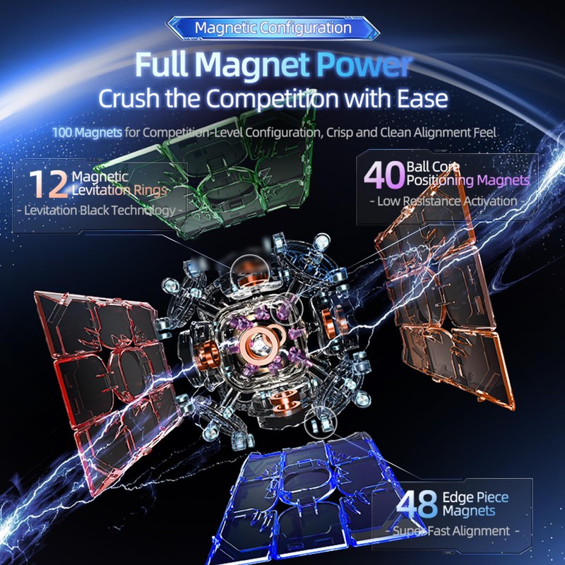 Moyu Super Weilong v2, Magnetic Magic Cube Stickerless 3x3 Maglev
