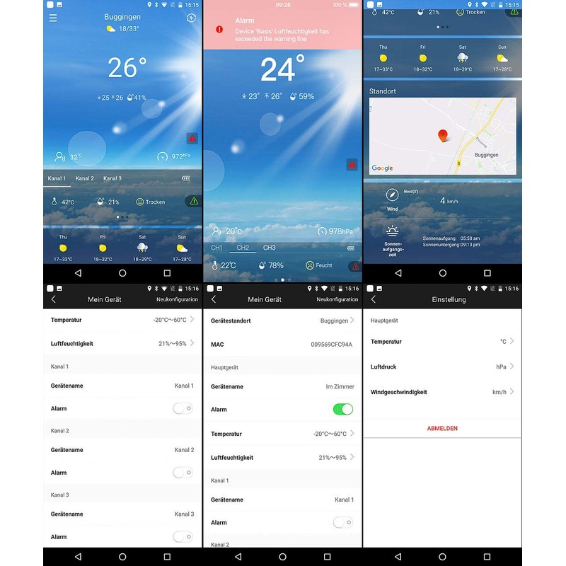 infactory Table Clocks: Wireless Weather Station with Outdoor Sensor, Weather