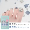 Sun&Beam Nails Nail Tip, Glitter, Foot, Short, False Nails, Cute,