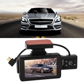 Dual Dash Cam,Dual Dash Cam 3.0in Pantalla IPS 170 ° Gran Angular Detección de Movimiento Grabación en Bucle Imagen Clara Coche DVR