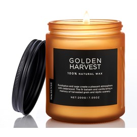 M&SENSE Eucalyptus & Fir Balsam Scented Candle Highly Scented Candle, 100% Natural Soy Wax Candle Cotton Wick 7.05oz 50 Hours Slow Burning Candle Gifts for Birthday Holiday, Decorative Candle for Home