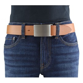 BELTINGER Belt made of full cowhide leather, 4.0 cm, jeans belt for men, 40 mm, denim belt with belt, Brown, silver