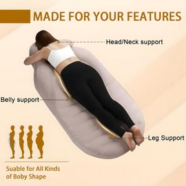 SEARART Inflatable Pregnancy Sleep Pillow: for Stomach Sleeping Full Body Mattress with Belly Hole Maternity Airbed for Pregnant Women Pregnancy Rest,Back & Hip Pressure Relief