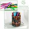 EUYJKMSXC Pencil Holder, Pencil Cup Holder for Desk, PVC Leather