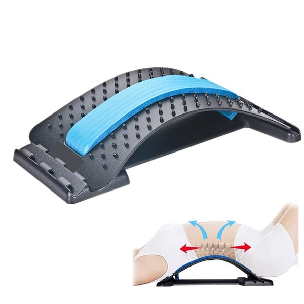 YGMXZL Back Stretcher Posture Correction Back Stretcher Back Stretcher Back Massage Lumbar Stretcher for Posture Correction and Back Pain Relief (Blue)
