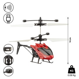 Cepewa Infrared Helicopter Flying Approx. 16 cm Hand-Controlled Self-Flying USB Helicopter