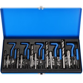 weyleity 131-Piece Metric Helicoil Thread Repair Kit | 131pc Thread Repair Kit HSS Drill Helicoil Repair Kit Metric M5 M6 M8 M10 M12 HSS Drill Thread Insert Repair Tool (Blue)
