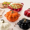Pumpkin Design Ceramic Enamel Cast Iron Metal Dutch Oven 4.5QT