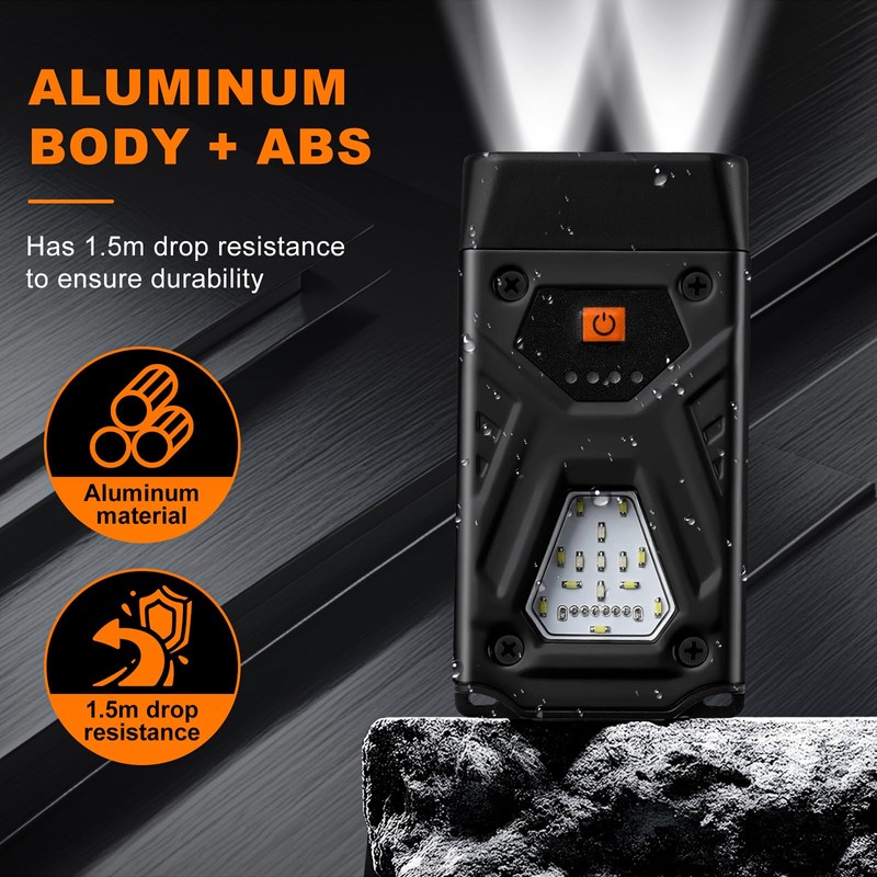 Ciwuzxs EDC Flashlight Clip-On Light, Mini Keychain Flashlight, 7 Lighting