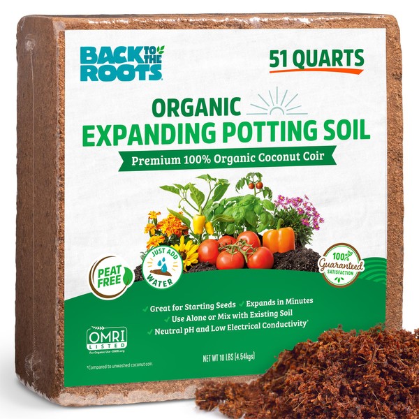 Back to the Roots Organic Coir, 51 Quart Expanding Soil,