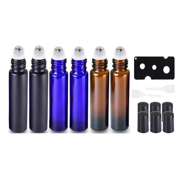 HINNASWA Botellas de rodillo de aceite esencial, botellas vacías rellenables