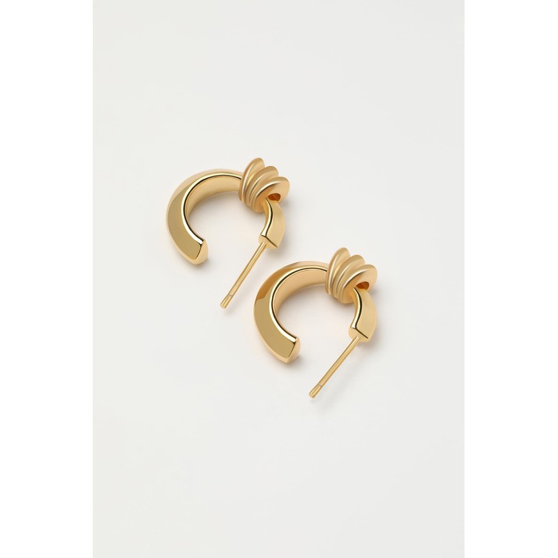 LecAit 14K Gold Plated Chunky Open Hoops for Women S925