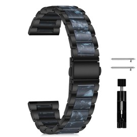 MokaZii Band, Compatible with Garmin Venu 3S / Garmin Forerunner 265S / Forerunner 255S / Forerunner 255S Music, Metal Belt, Resin Replacement Strap, Watch Band, Replacement Strap, Adjustment Tool