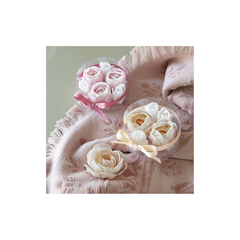 Mathilde M Set of 3 Camellias and 3 Roses Pink