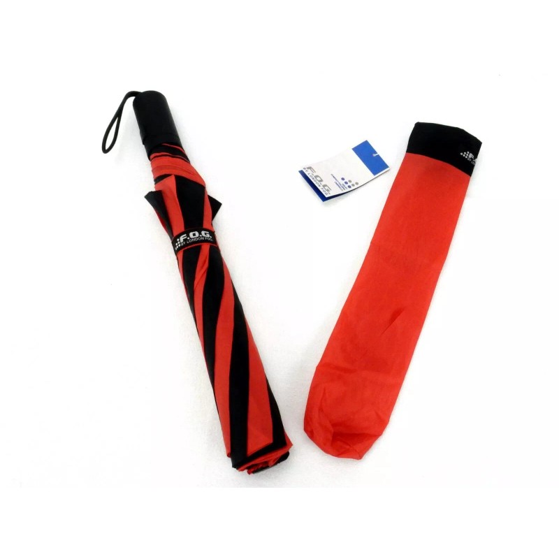 London Fog Kelsey Umbrella, Red & Black, Compact, Folding 36"