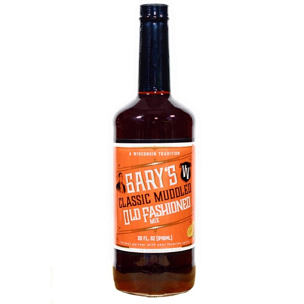 Gary's Classic Muddled Old Fashioned Mix, Premium Non Alcoholic Cocktail Mixer, Old Wisconsin Tradition Drink Mixer, 64 Cocktails Per Bottle (32 fl oz) - Gary's Premium Cocktails