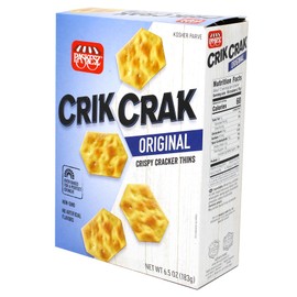 Crik Crak Crackers - Thin Crisps Crackers - Crispy Cracker Thins - Addictive Delicious Crunchy Crackers - Non GMO Crackers, Non GMO Snacks - Kosher Crackers 6.5 oz (Original)