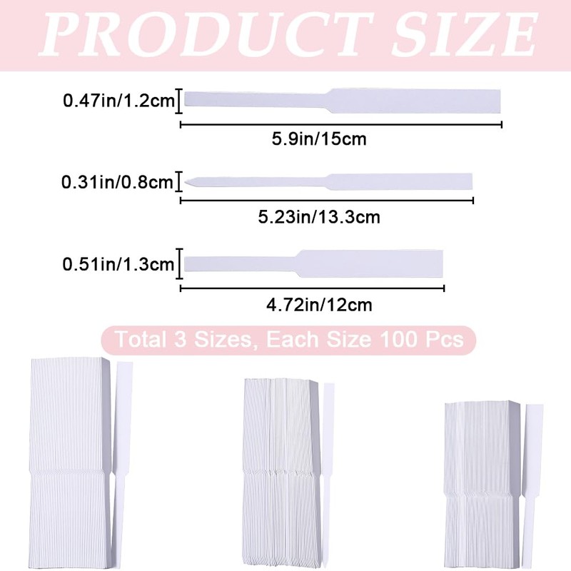 CRASPIRE CRASPIRE 300Pcs Perfume Test Strips 3 Style Rectangle Perfume