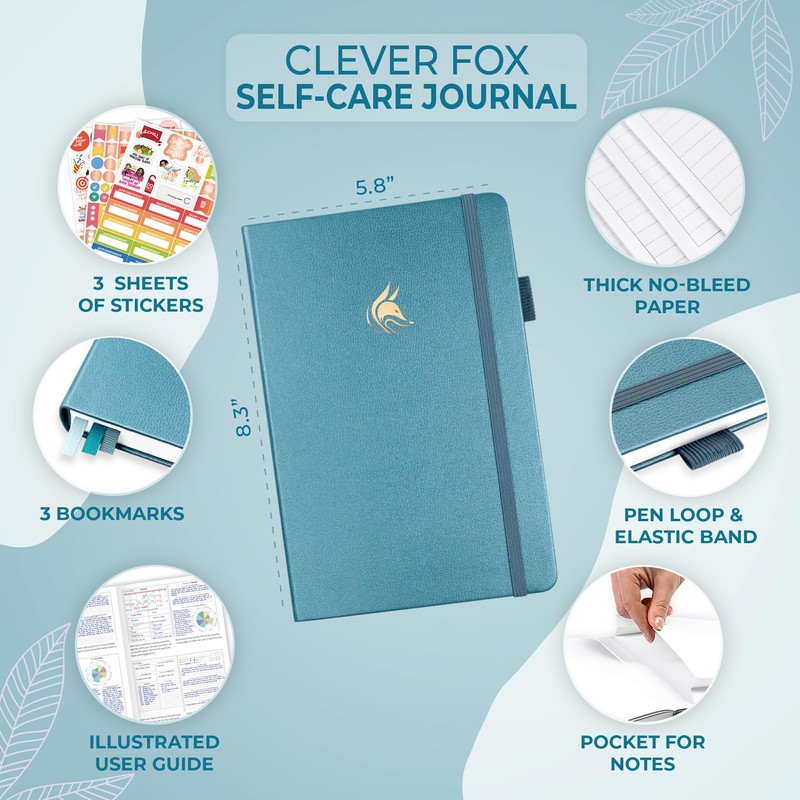 Clever Fox Self-Care Journal – Wellness & Daily Reflection Notebook
