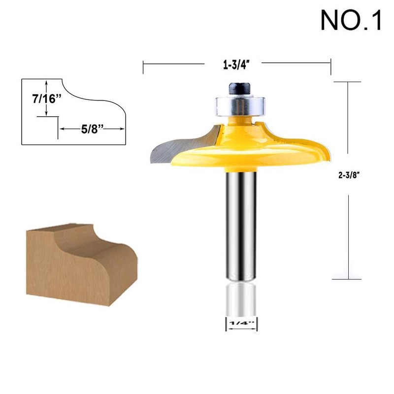 LEATBUY 1/4-Inch Shank Door&Drawer Front Edging Router Bit Set 4
