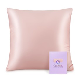 OLESILK Silk Cushion Cover Hair and Skin Care with Zip 16 Momme 1 Piece Peach Pink 65 x 65 cm