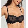 Lemorosy Women's Push Up Lace Sheer Bra Unlined Underwire Demi