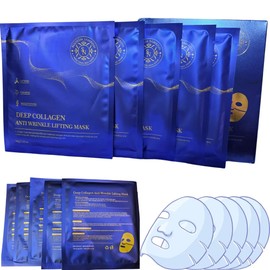 NADEEM SAMRISH Deep Collagen Overnight mask | Hydrating Collagen Face Mask | Real Collagen For Skin Care, 5 Count Pack of 1