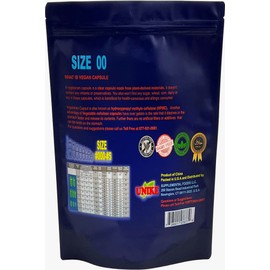 Unike Vegan Empty Capsules Size 00 1000 Quantity Empty Vegan Capsules Vegetarian Empty Pill Capsules Organic for Capsule Filling Machine Vegan Organic Vegetarian