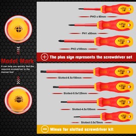 UNITEDLUX 8-Piece 1000v Insulated Screwdriver Set, Magnetic Tip Tip Phillips Slotted Bits Include Electrical Tester BEST TPR Handles Comfortable to Grip MEN'S BEST GIFT
