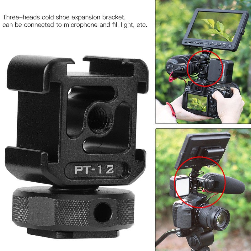 Ulanzi PT‑12 SLR Mirrorless Camera Three Heads Hot Shoe Cold