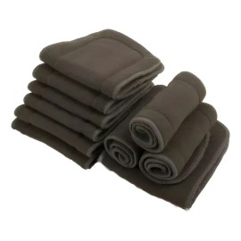 10 Absorbentes Insertos De Bambú Charcoal 4 Capas Alva Baby                                                                                           