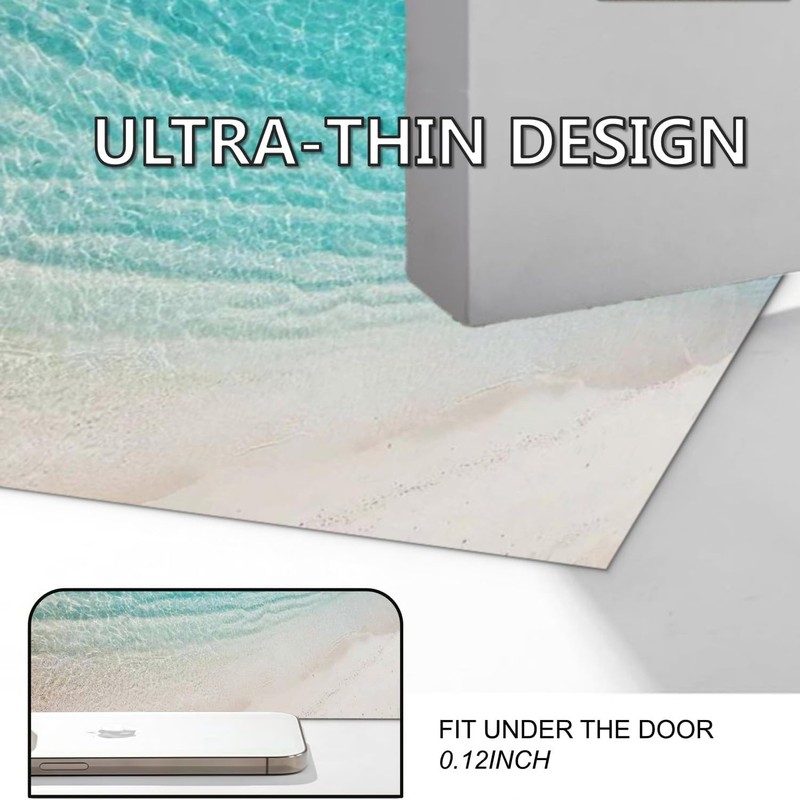 LYGLIGH Ultra Thin Bath Mat, Teal Bath Mat, 1/10 in