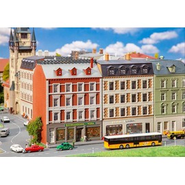 Faller FA232389 2 Renovated Town Houses with Shops Model Kit, Various Colours, One Size