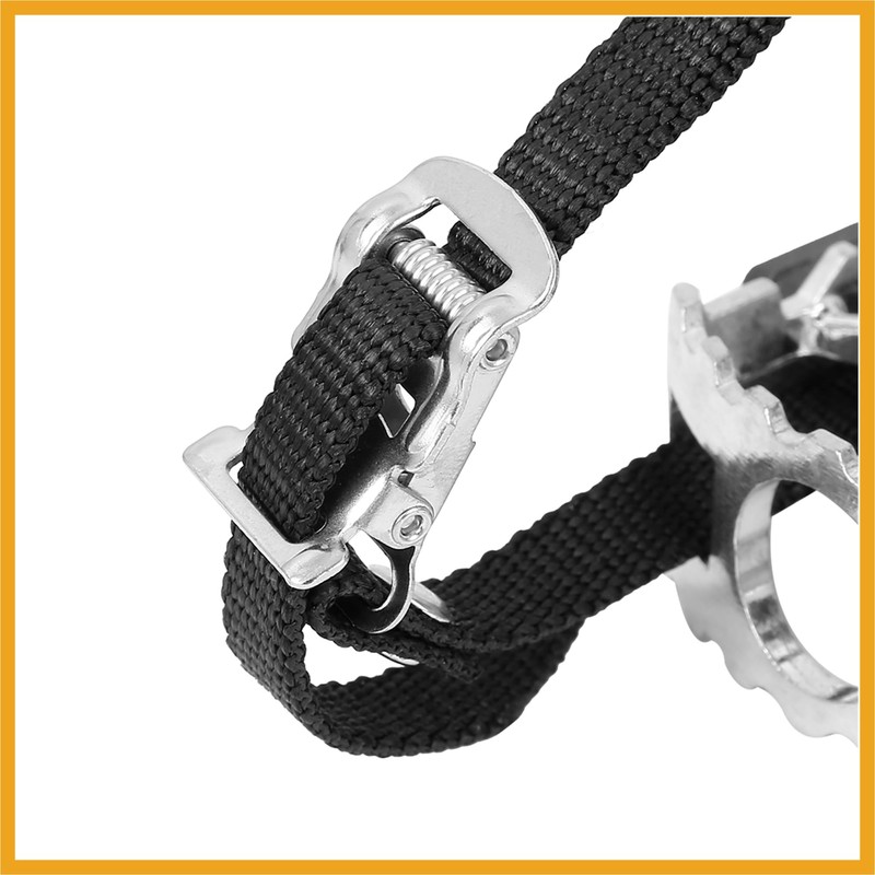 Partuto Pair Bicycle Pedals with Toe Clip Foot Strap Reflective