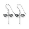 Sterling Silver Oxidised Dragonfly Dangle Earrings - SIZE: 15mm x