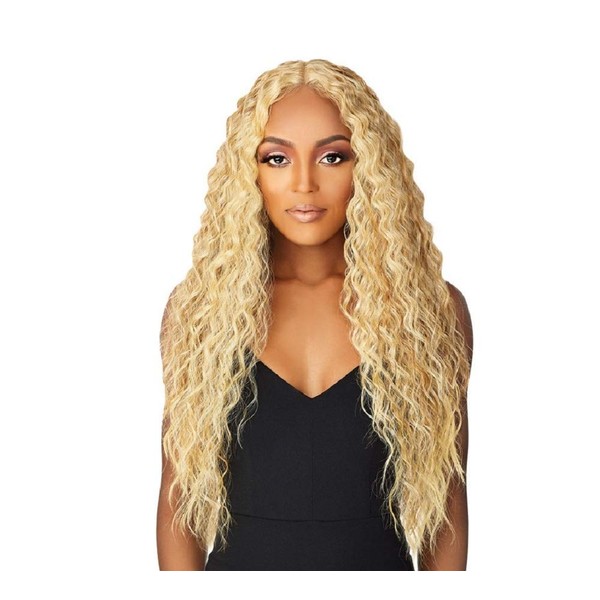 It's A Wig Iron Friendly Synthetic Gorgeous Long Length Layered Wavy Style Center Part 5G True HD Transparent Swiss Lace Front - SWISS LACE QUINNIE (P1B/30)