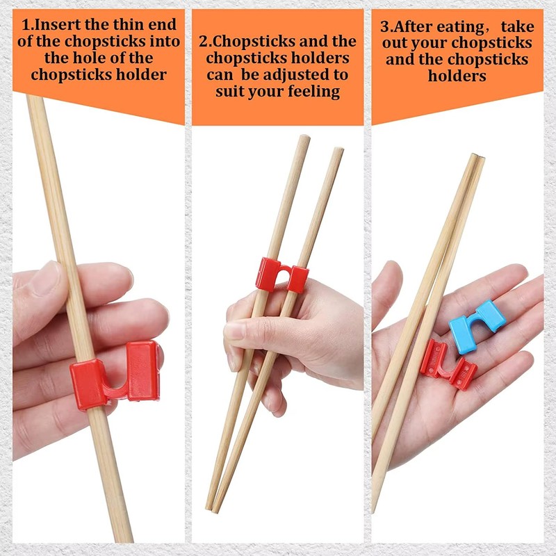 6PCS Reusable Chopstick Helpers – Training Chopstick Holders for Kids