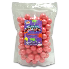 Albert's Candy ColorSplash Bubble Gum Balls for Chewing, 1 Inch, Pearl Baby Pink, Strawberry Flavor, Party, Events, Weddings, 2 Pounds