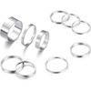 8-10 Pcs Knuckle Rings Set Stainless Steel Ring Simple Smooth