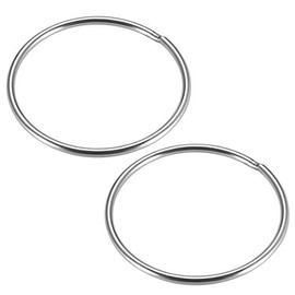 sourcing map 201 Stainless Steel O Ring 59mm(2.32") Outer Diameter 3mm Thickness Strapping Welded Round Rings 2pcs