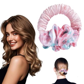 1 Stück Heatless Curls Wärmefreie Locken-Schlaufe, Samt-Silkw-Übernachtungsroller, Lockenstab, Kopfband für weiche Schlafschlaufen, geeignet für lange, dicke Haare der Frauen(Rosa)