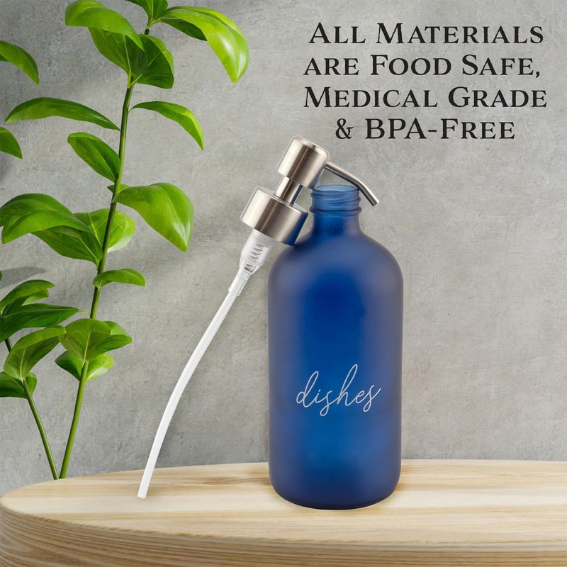Cornucopia 16oz Hands Dishes Pump Bottles (Blue, Set of 2);