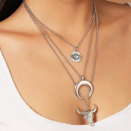 JAVARNV - Collares occidentales para mujer, collar de abalorios, traje occidental para mujer, botas vaqueras, sombreros, encantos, trajes de concierto campestre, Zinc, Sin piedra preciosa