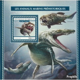 Djibouti miniature sheet 1032 (complete. issue.) unmounted mint/never hinged ** MNH 2017 Prehistoric Aquatic animals (Stamps for collectors) Water animals