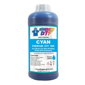 Cyan DTF Ink - Best Direct To Film Ink (DTF ink) for Desktop & Wide Format DTF Printers - Size: 8 oz
